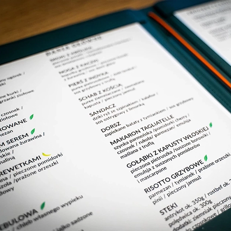 otwarte menu